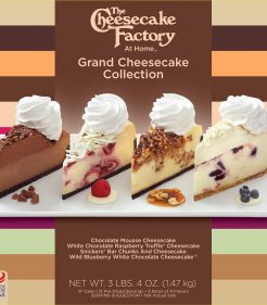 The Cheesecake Factory Grand collection of Cheesecakes; Chocolate Mouse, White Chocolate Rasberry Truffle, Snicker Bar Chunks & Wild Blueberry White Chocolate