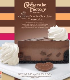 9 inch Godiva Double Chocolate Cheesecake from The Cheesecake Factory At Home Range for retail markets in UK & Europe