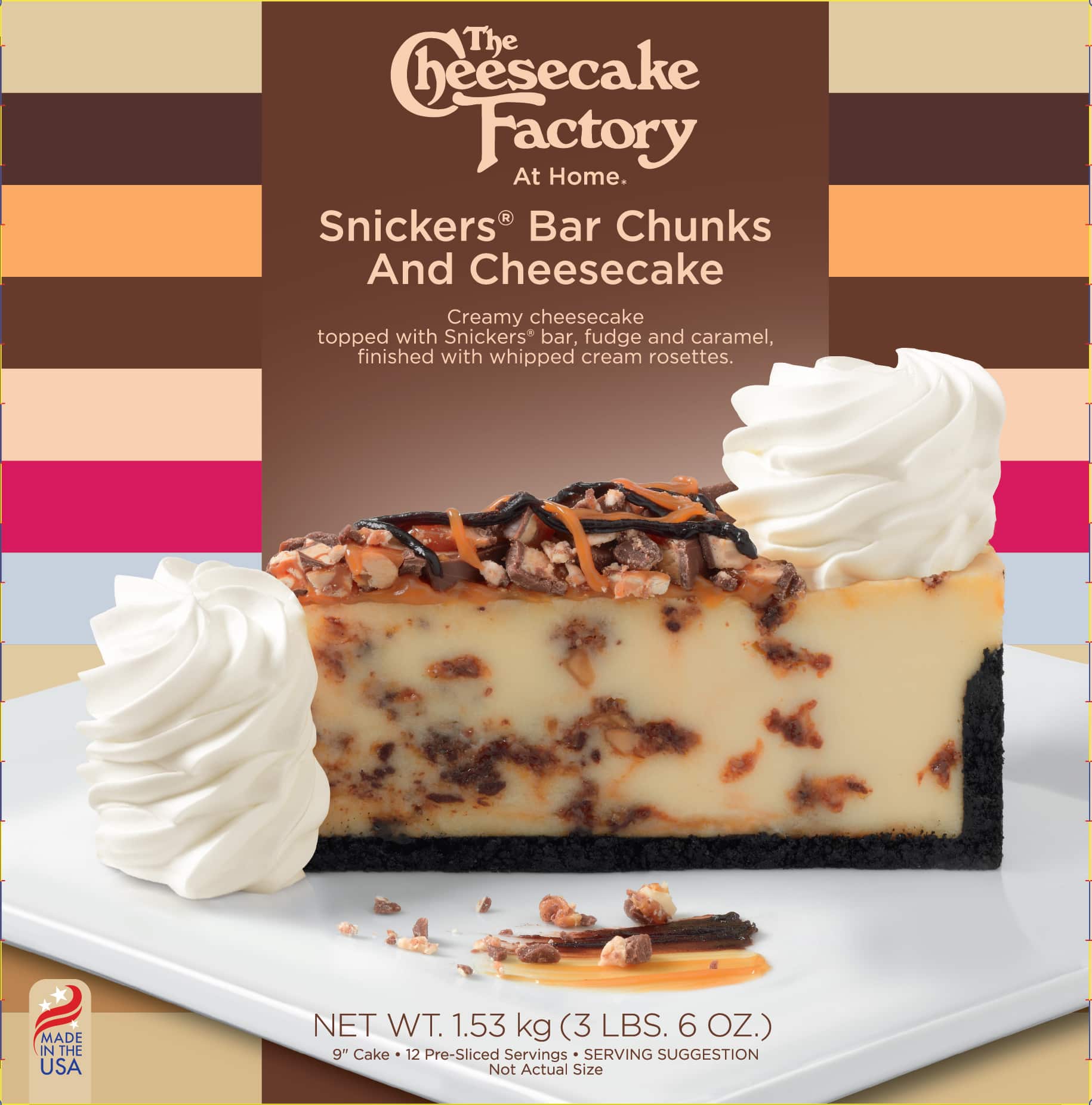 9 inch Snicker Bar Cheesecake from The Cheesecake Factory At Home for UK & Europe Retailers