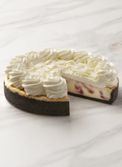 10 inch White Chocolate Raspberry Cheesecake