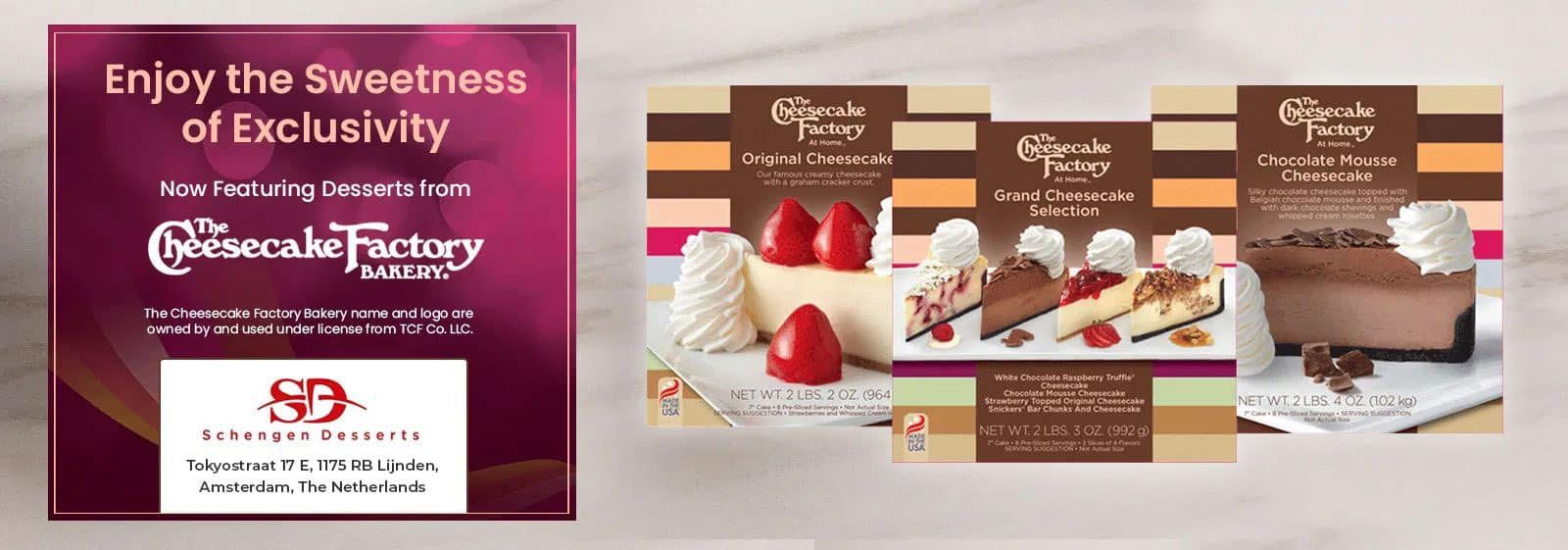 The Cheesecake Factory At Home range for UK & Europe Markets